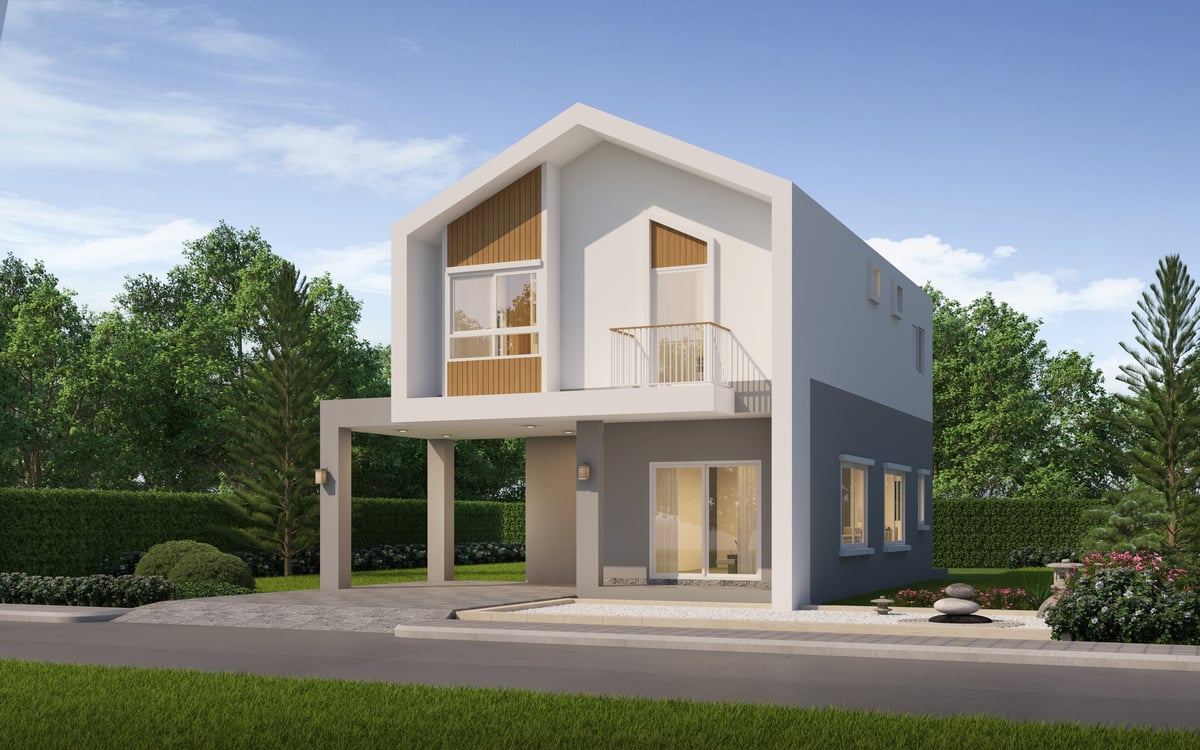 Modern beautiful home with vinyl fence